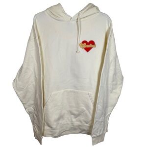 NWOT Vyvacious Cream Hoodie w/ More Love Graphic Size XL